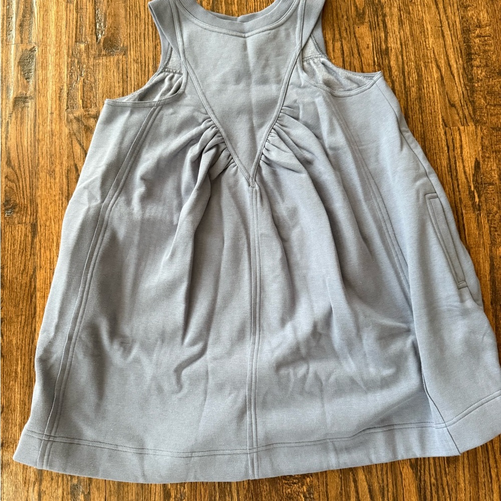 Anthropologie Blue Ruched Sleeveless Tank Dress
